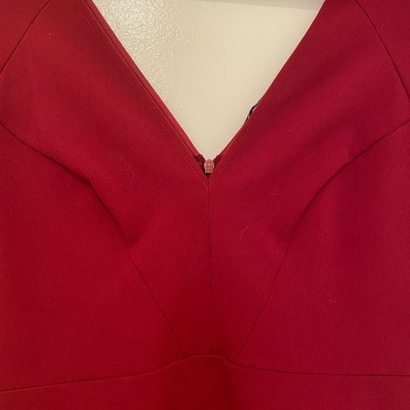 ZARA neoprene deep red 3/4 length dress - Picture 4 of 9